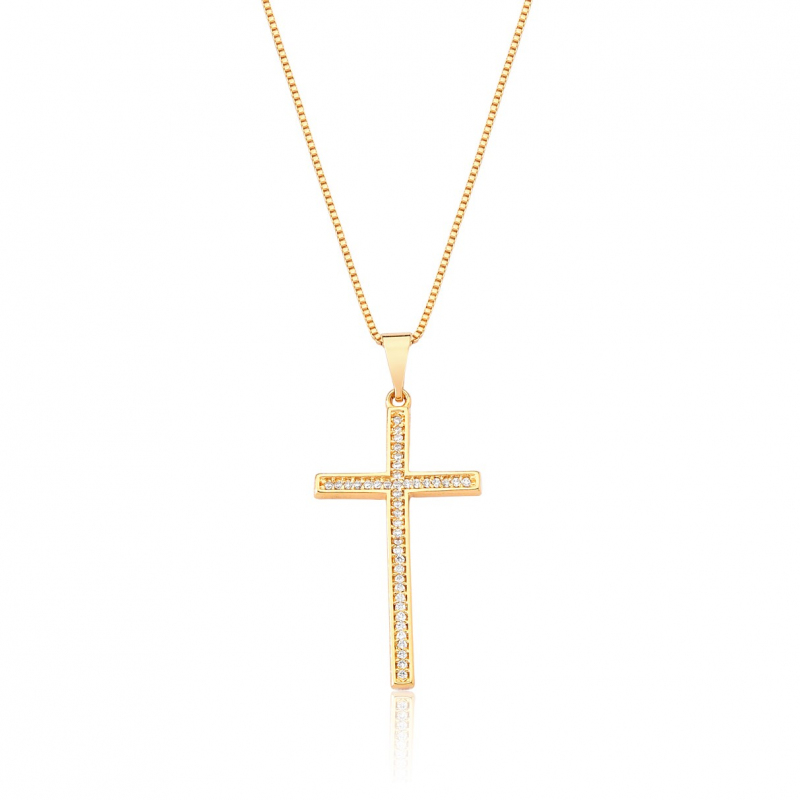 Colar Crucifixo Cristal