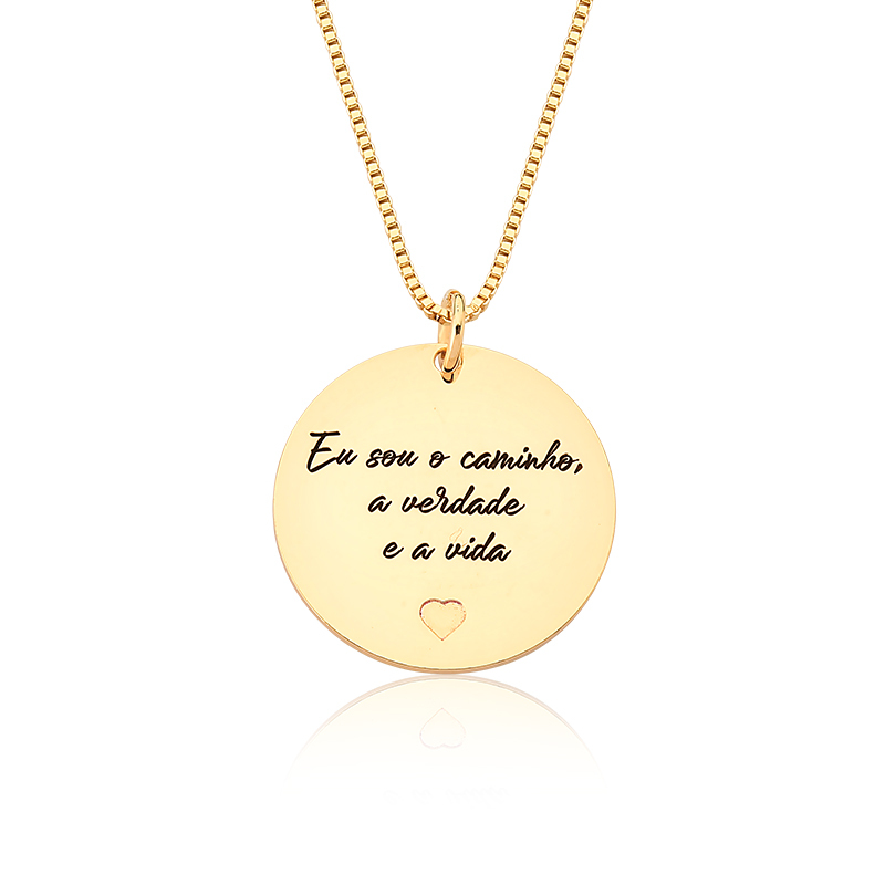 Medalha com Frase e Coração