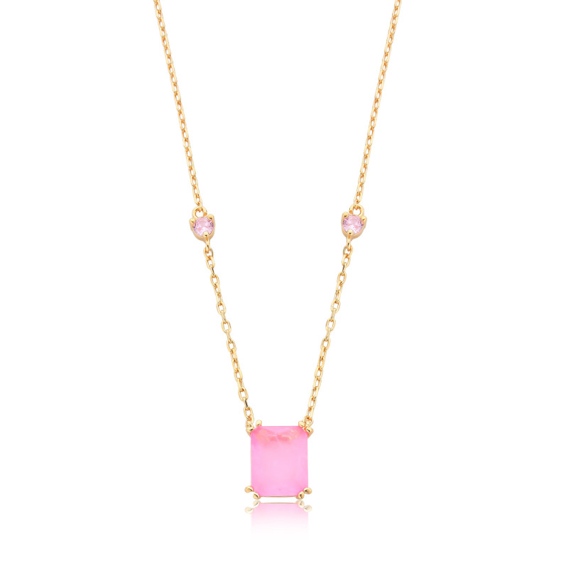 Colar Quadrangular Rosa